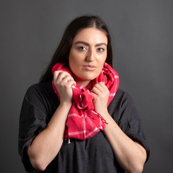 Pink Checker Scarf - Picture 5 of 8